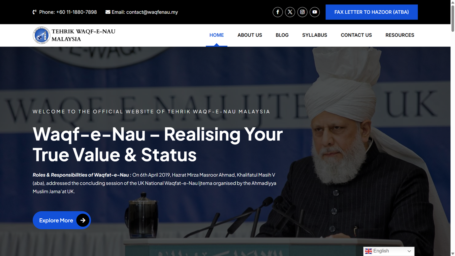 OFFICIAL WEBSITE OF TEHRIK WAQF-E-NAU MALAYSIA